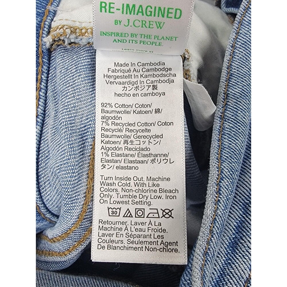 J.Crew Jeans‎ Womens 30x31 Light Wash Essential Straight Raw Hem Stretch CD679 - Picture 9 of 12